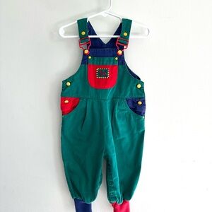 Vintage Gymboree rainbow tag colorblock Kids Overalls